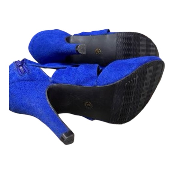 Miss Bisou Blue Suede Ankle Wrap Heels | Size 7.5 - Picture 5 of 6